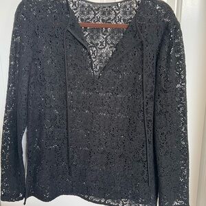 Elie Tahari Black Lace Blouse